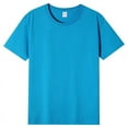 thumbnail image 1 of Selected pure cotton round neck parent-child short-sleeved shirt, casual party sports loose top, 1 of 2