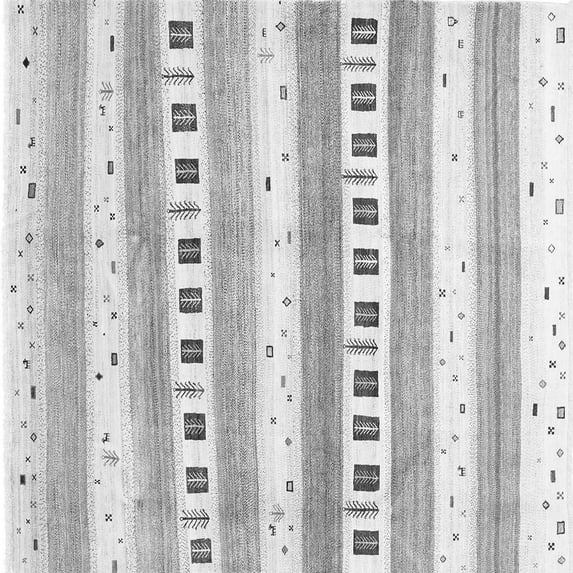 Ahgly Company Indoor Square Solid Gray Modern Area Rugs, 7' Square