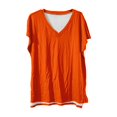 thumbnail image 5 of Orange Women's Short Sleeve T-shirt, Womens Summer Daily Casual V Neck Shirts Short Sleeve Tops Blouses Loose Fit Shirt,Women's Short sleeve T-shirt S, 5 of 5