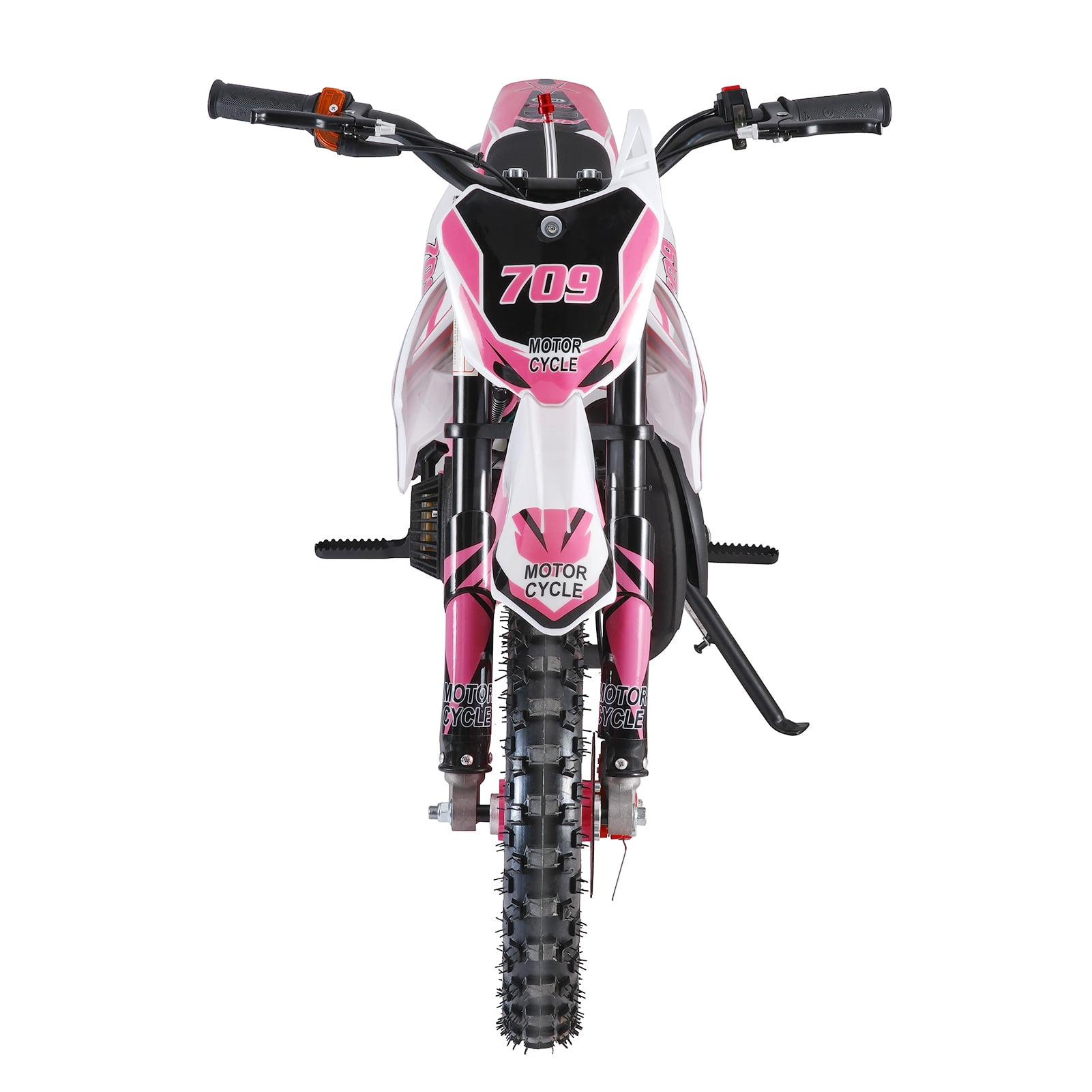 Hzsb 49cc 2-Stroke Kids Dirt Bike, Gas Power Motocross, Off Road Mini Motorcycle, Children Pocket Motorbike with Front Rear Disc Brakes (Pink)