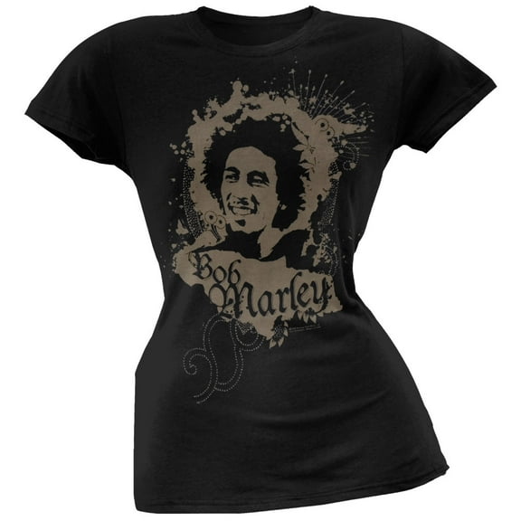 Bob Marley Women's Juniors Ink Blot Short Sleeve T Shirt