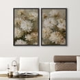 thumbnail image 2 of Framed Canvas Print Wall Art Set of 2 Soft White Florals Botanical Vintage Art for Living Room, Bedroom, Office - 16"x24"x2 BLACK, 2 of 7