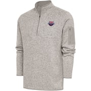 Men's Antigua Oatmeal USA Swimming Fortune Quarter-Zip Pullover Jacket