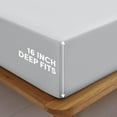 thumbnail image 6 of Silver Fitted Sheet 16" Deep Pocket Twin Full Queen King Size Elastic Bed Sheets, 6 of 6