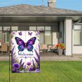 thumbnail image 3 of Purple Butterfly And Flowers Welcome Garden Flag For Home Outdoor Garden Yard Decor 12x18 Inch, 3 of 5