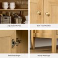 thumbnail image 2 of EYYTHUNG Farmhouse Storage Cabinet with 4 Doors, Adjustable Shelf Accent Cabinet, Modern Sideboard Buffet with Console Table Credenza for Living Room Kitchen, Natural Oak, 2 of 6