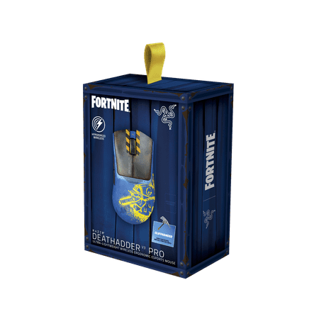 Razer - DeathAdder V3 Pro Lightweight Wireless Optical Gaming Mouse with 90 Hour Battery - Fortnite Edition - Blue