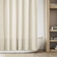 thumbnail image 3 of mDesign Cotton Waffle Knit Shower Curtain, Spa Quality - 72" x 96" - Cream/Beige, 3 of 8