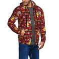 thumbnail image 2 of Uemuo Vintage Santa Skiing Red Plaid for Men's Fashion Full-zip Hoodies & Sweatshirts with Kangaroo Pocket, Zip-up Hooded Sweatshirt, Moisture Wicking & Breathable-Medium, 2 of 5