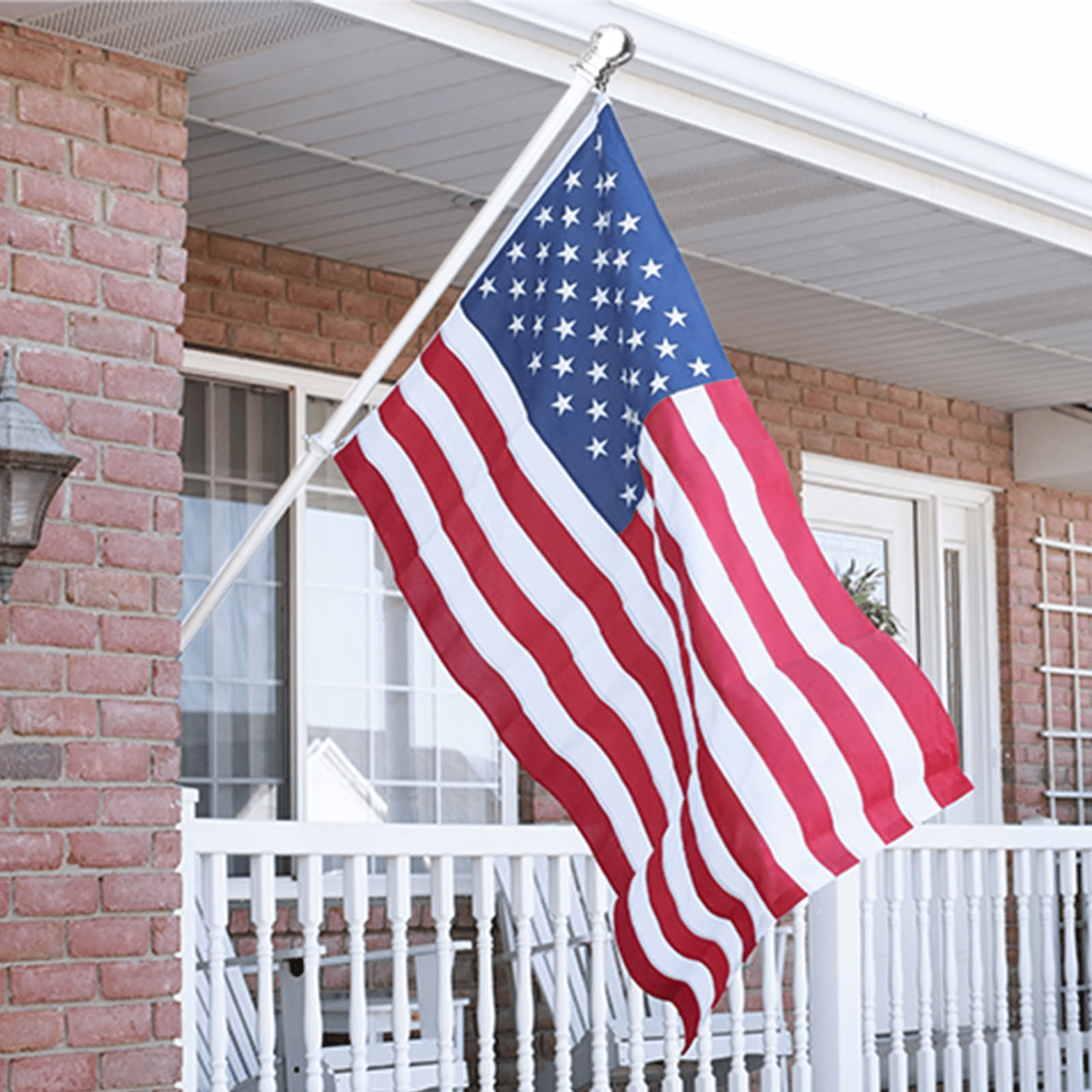 Tangle Free Spinning Flag Pole Aluminum 6FT Two Piece Design Durable, Rust Free & Wind Resistant Professional American Flagpole for House Estate, Garden and Commercial (Classic White)
