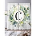 thumbnail image 3 of Sheer Curtains 96 Inches Long 2 Panels, Letters C on Eucalyptus Leaves Rod Pocket Curtain Voile Draperies, Spring Farm Plant Light Filtering Window Treatment for Living Room Kitchen Bedroom, 3 of 8