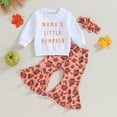 thumbnail image 2 of Okbabeha Toddler Girl Winter Clothes Baby Halloween Outfit Letter Crewneck Sweatshirt Pumpkin Flare Pants Fall Outfits, 2 of 7