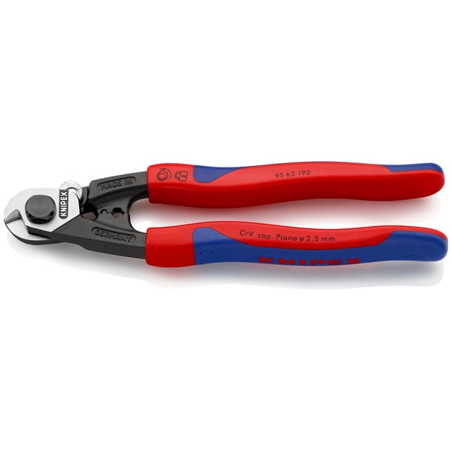 KNIPEX 95 62 190 Cortacables para cable trenzado acerado forjado Con fundas en dos componentes 190 mm