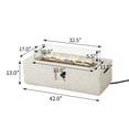 thumbnail image 2 of COSIEST 42-inch x 13-inch 50,000 BTU Terrazzo Rectangle Outdoor Propane Fire Pit with Wind Guard, Lava Rocks and Rain Cover, 2 of 6