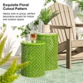 thumbnail image 5 of ZXNYH Nesting Side Table Set of 2 Decorative Garden Stools for Indoor Outdoor Heavy Duty Metal Frame Side Table Modern End Table, Glossy Green, 5 of 8