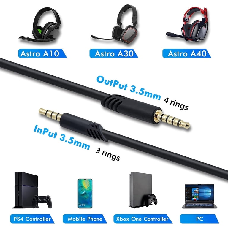 Cavo Audio, per Astro A10 A30 A50 Cuffie da Gioco montate sulla Testa con accordatura, per