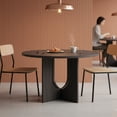 thumbnail image 4 of GOMYHOME 47" Round Dining Table with Pedestal Base, Modern Wood Kitchen Table, Dark Charcoal, 4 of 9