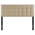 thumbnail image 5 of KriKac Lily Tufted Linen Fabric Upholstered Queen Headboard in Beige, 5 of 9