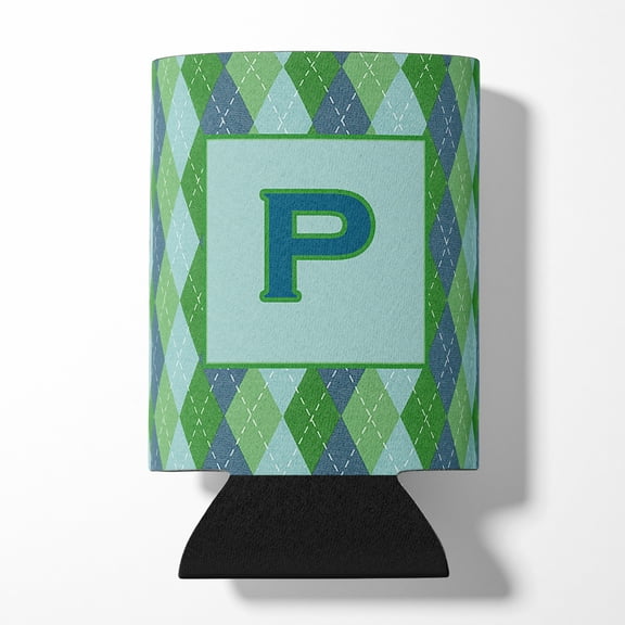 Letter P Initial Monogram - Blue Argoyle Can or Bottle Hugger
