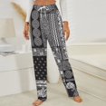 thumbnail image 3 of Black Paisley Bandana Patterns Winter Female Pants Flannel High Waist Women Pants Lady Warm Straight Leg Plush Trousers, 3 of 7