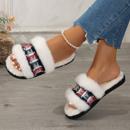 

Women s Winter Solid Color Suede Cotton Slippers Comfortable Warm Slippers At Home 37 Red