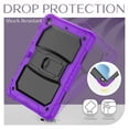 thumbnail image 4 of Allytech Case for iPad 9th Gen 2021(10.2 inch), iPad 9/8/7 Case with Pencil Holder, Rugged Kickstand Hard Plastic and Soft Silicone Shock Resistant Kidsproof Case with Shoulder Strap, Purple, 4 of 6