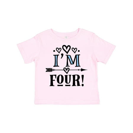 

Inktastic 4th Birthday 4 Year Old Arrow Gift Toddler Toddler Girl T-Shirt