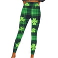 thumbnail image 3 of BRGZLK St Patricks Day Leggings For Women Yoga Pants Casual Shamrock Leggings Green Pant Soft Tummy Control Workout, 3 of 6