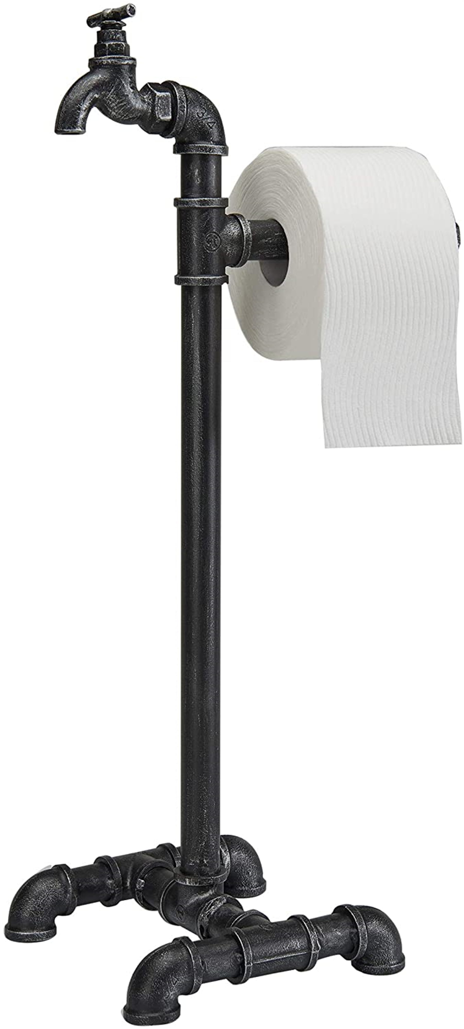 Industrial Toilet Paper Holder Stand Rustic Vintage Decorative