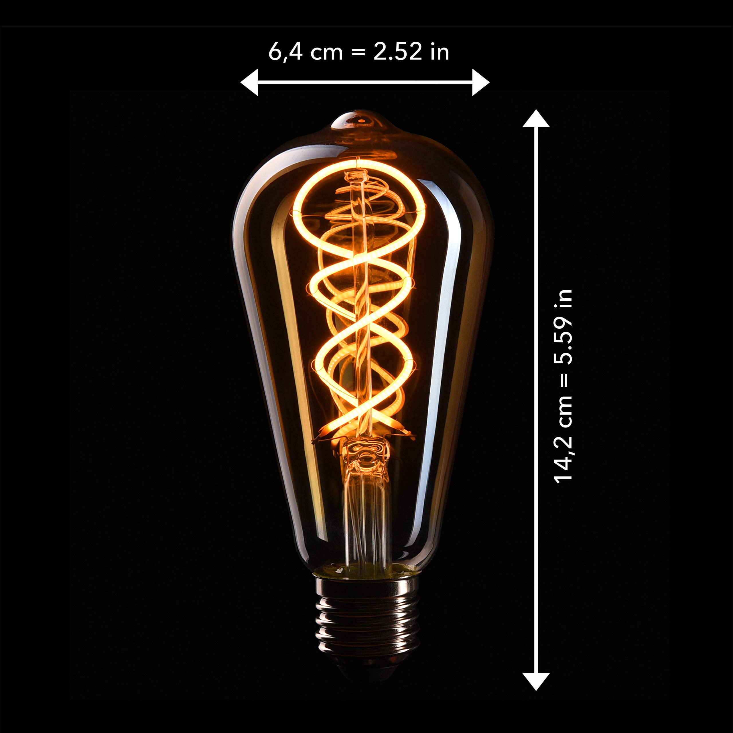 CROWN LED EL17 Decorative Light Bulb 3 Count (Pack of 1) - 40W Equivalent Vintage Filament Lamp Bulbs, E26 Base, Dimmable, 2200K Warm White