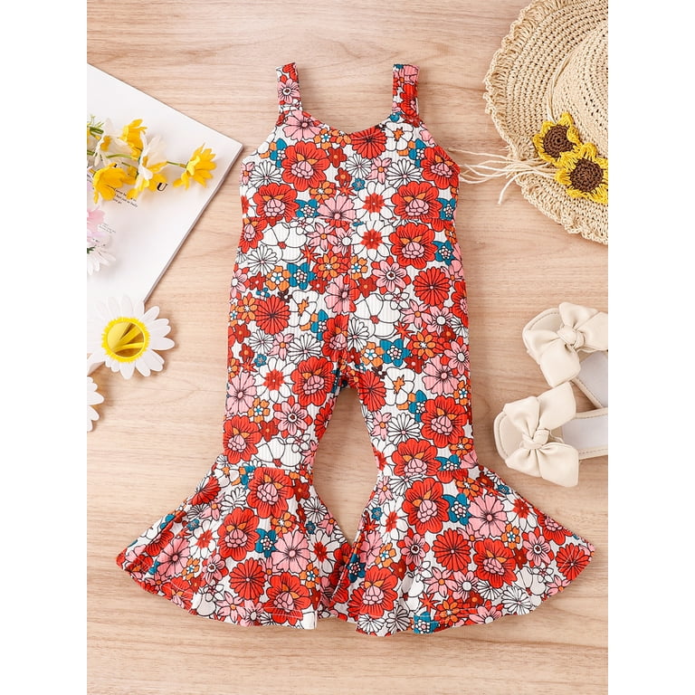 Red cheap flower jumpsuit