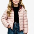 thumbnail image 2 of WAVSUF Girls Hooded Puffer, Soft Comfort Loose Fit Zip Up Winter Warm Casual Coat 10-12, 2 of 8