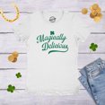 thumbnail image 3 of Womens Magically Delicious T Shirt Funny St Patricks Day Shamrock Saint Pattys (White) - S, 3 of 4