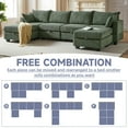 thumbnail image 4 of 113.5'' Modular Sectiona Corduroy Sofa,Convertible U Shaped Sectional Couch with Storage Ottoman for Living Room,Green, 4 of 8