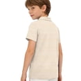 thumbnail image 4 of Dwellite Boys' Polo Shirt Striped Short Sleeve Summer Active Casual Collared for Kids Golf Shirts Back to School 2026 Orange 100, 4 of 6