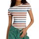 thumbnail image 5 of Xuyuer Women's Casual Unstructured Print Round Neck Short Sleeve Fitted Pencil Skirt Top, 5 of 6