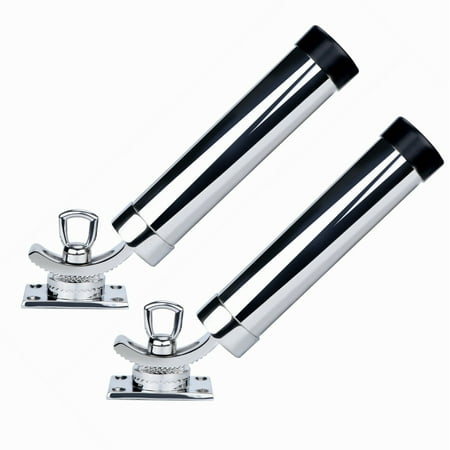 2X 316 Stainless Steel 360 Degree Adjustable Boat Fishing Rod Holder Deck-Mount