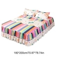 thumbnail image 3 of Linnome Ruffled Bed Skirt with Pillowcases 3 Piece Set Elastic Bed Sheet Bed Cover for Bedroom Decor Machine Washable, 3 of 9