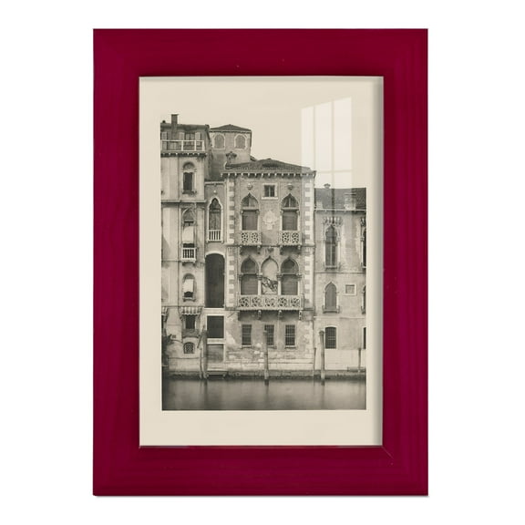 Vintage Views of Venice III - Framed Print w/glass - Cherry Red