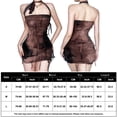 thumbnail image 2 of Vestido con borlas y cuello halter Vestido sin mangas ajustado y rasgado para mujer Ropa de calle Kuymtek Marrón T M para Mujer, 2 of 9