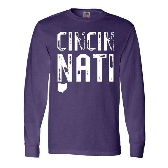 Inktastic Cincinnati, Ohio Distressed Font Long Sleeve T-Shirt
