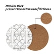 thumbnail image 4 of Multi-Shape Mdf Cork Coaster 4 Pieces Of Anti-Slip, Anti-Wear And Anti-Fouling 3.9in Easy To Clean And Stable Structure White Moroccan Trellis Hand-Drawn Sketch_1 Round Shape, 4 of 7