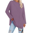 thumbnail image 2 of GuangCheng Pullover Plus Size Blouses for Women Round Neck Long Sleeve Oversize Tops Leisure Blouses, 2 of 6