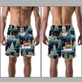thumbnail image 3 of luoweisi Men's Beach Shorts Quick Dry Swim Trunks with Mesh Lining Merry Chrismas S, 3 of 5