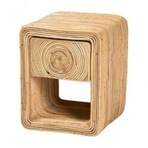 bali & pari Rosina Bohemian Natural Rattan 1-Drawer Nightstand