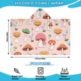 thumbnail image 2 of Pink Mushroom Cartoon Light Pattern Hooded Bath Towel，50"x30" for Ages 3 To 12 Kids, Quick Dry Lightweight Soft Microfiber Hood Beach Towel Cover Up for Kids, 2 of 7