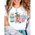 thumbnail image 1 of Nurse Appreciation Coffee Print T-Shirt - Perfect Gift for Doctors & Nurses, Casual Cotton Blend, Machine Washable, Summer Round Neck Tee, 1 of 7