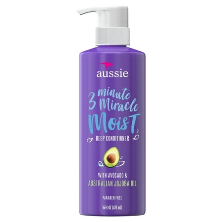 Aussie Paraben-Free Miracle Moist 3 Minute Miracle Conditioner w/ Avocado for Dry Hair Repair, 16.0 fl (Best Drugstore Deep Conditioner For Dry Hair)