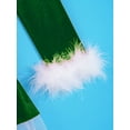 thumbnail image 3 of YONGHS Kids Girls Christmas Mrs Claus Costume Velvet Long Sleeve Ice Skating Dress 4-16, 3 of 7