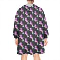 thumbnail image 2 of Wearable Oversized Blanket,Black Cartoon Unicorn Rainbow Pattern Wearable Blanket Hoodie for Adults,Cozy Hooded Blankets with Super Pockets,Super Warm Fuzzy Pullover for Women & Men, 2 of 6